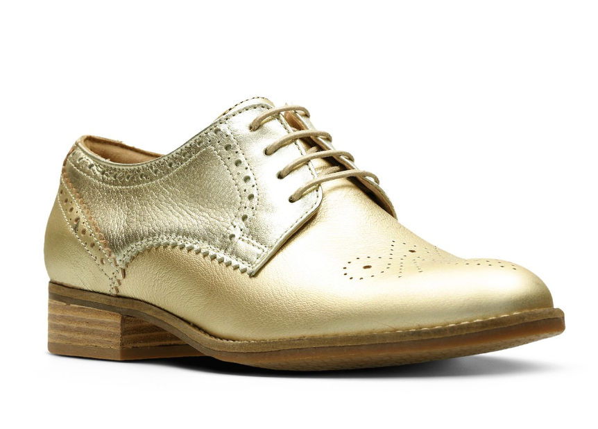 clarks gold brogues