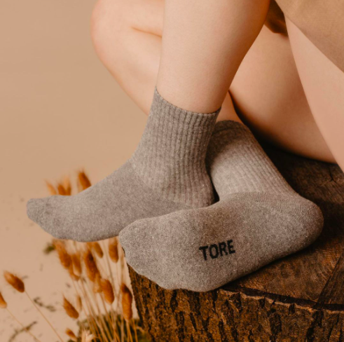 Grey recycled socks from Tore